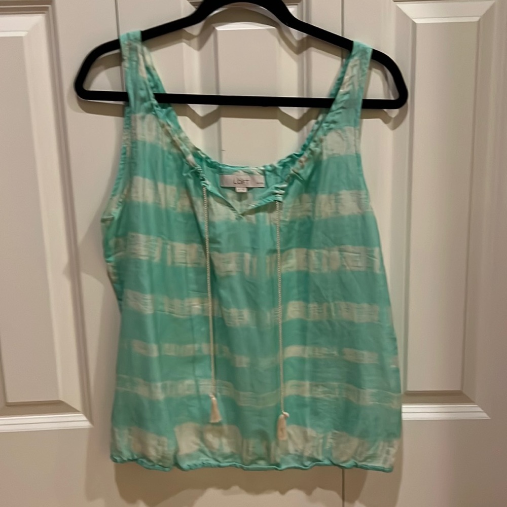 Loft sea foam striped top